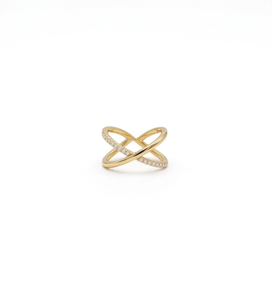 Criss-Cross Crystal X Ring